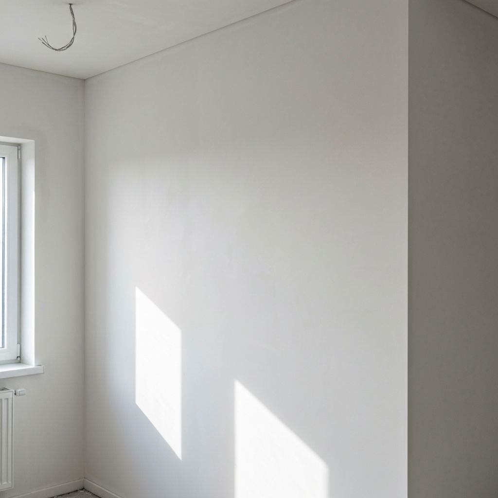 Fresh plaster finish on walls